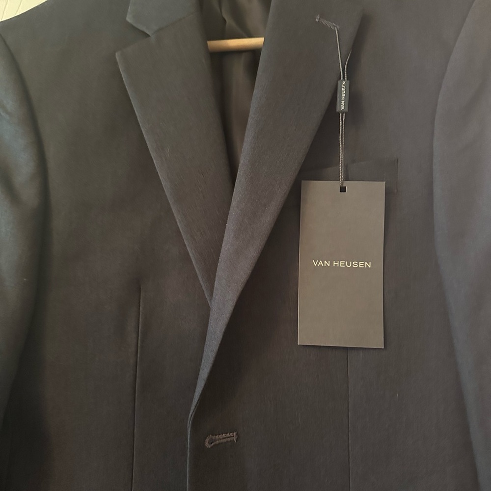 Van Heusen Black Suit Classic Notch Lapel